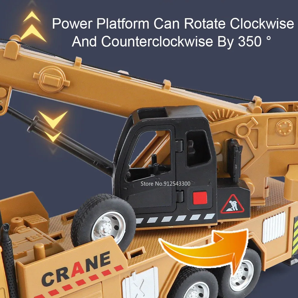 Grande 1:24 caminhão misturador guindaste escavadeira carro brinquedo modelo som luz caminhões basculantes liga diecast veículos de engenharia crianças presente