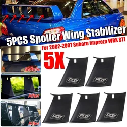 1-5Pcs Car Rear Spoiler Wing Stabilizer Bumper Stand For Subaru Impreza 2002-2007 WRX STi Stiffi Wing Spoiler Support Stabilizer