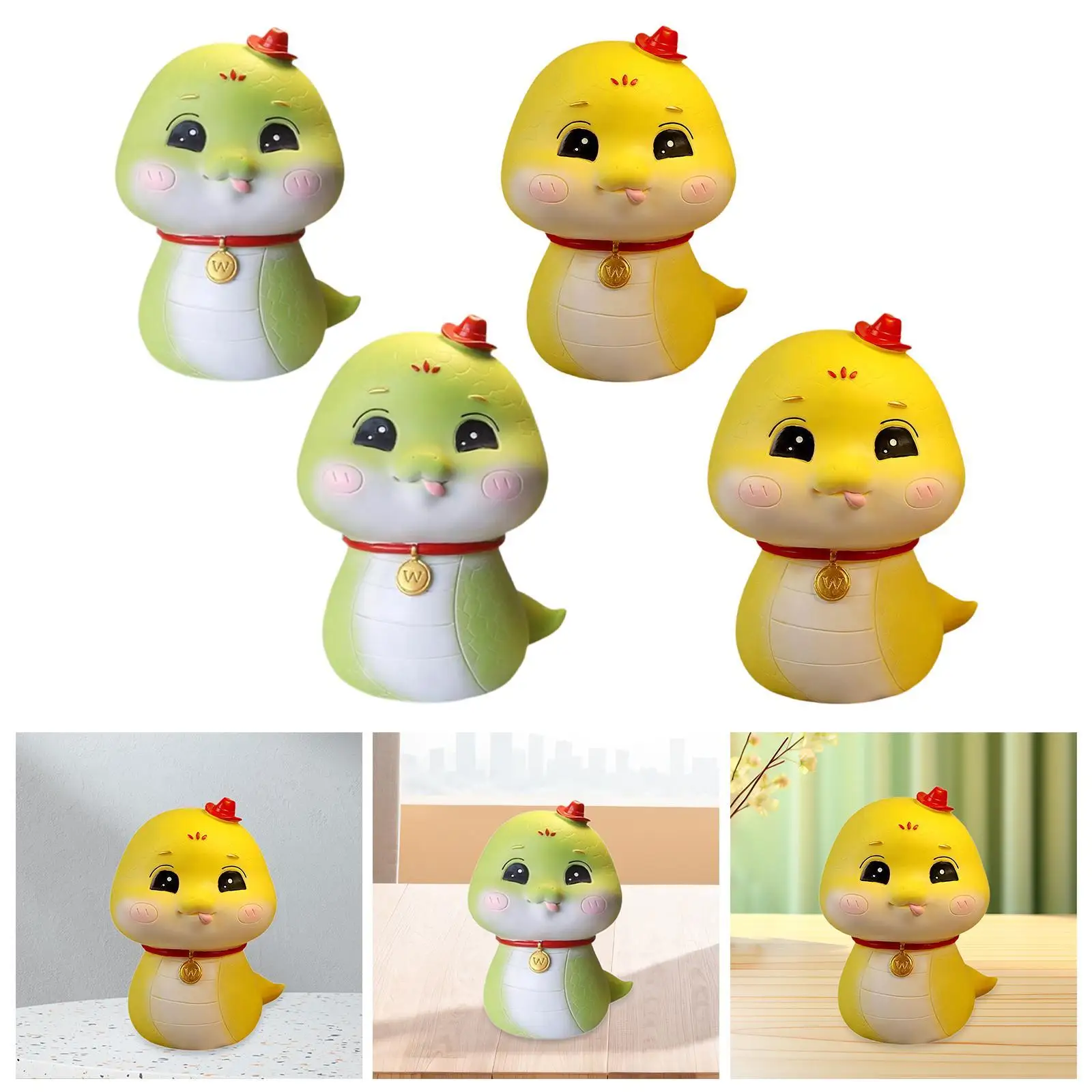 กระปุกออมสินงูรูปปั้นสัตว์น่ารักสําหรับห้องนั่งเล่นเด็กของที่ระลึกปีใหม่