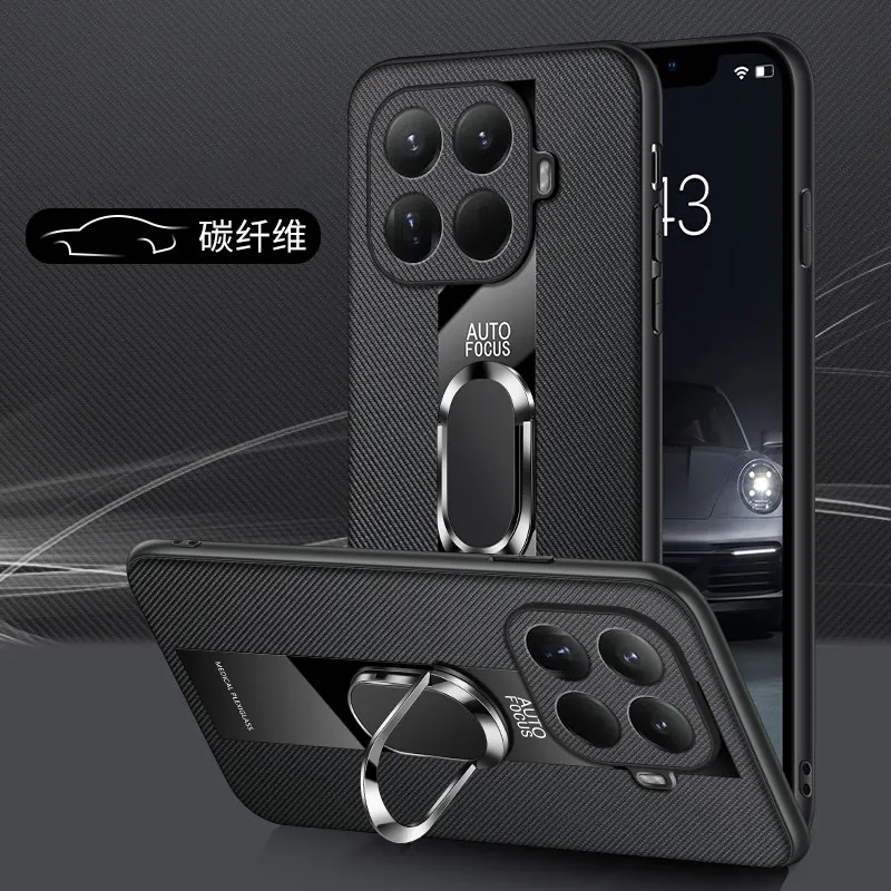 

Case for Xiaomi 15T Pro Case Ring Stand luxury silicone sheepskin leather plexiglass Pu premium back cover