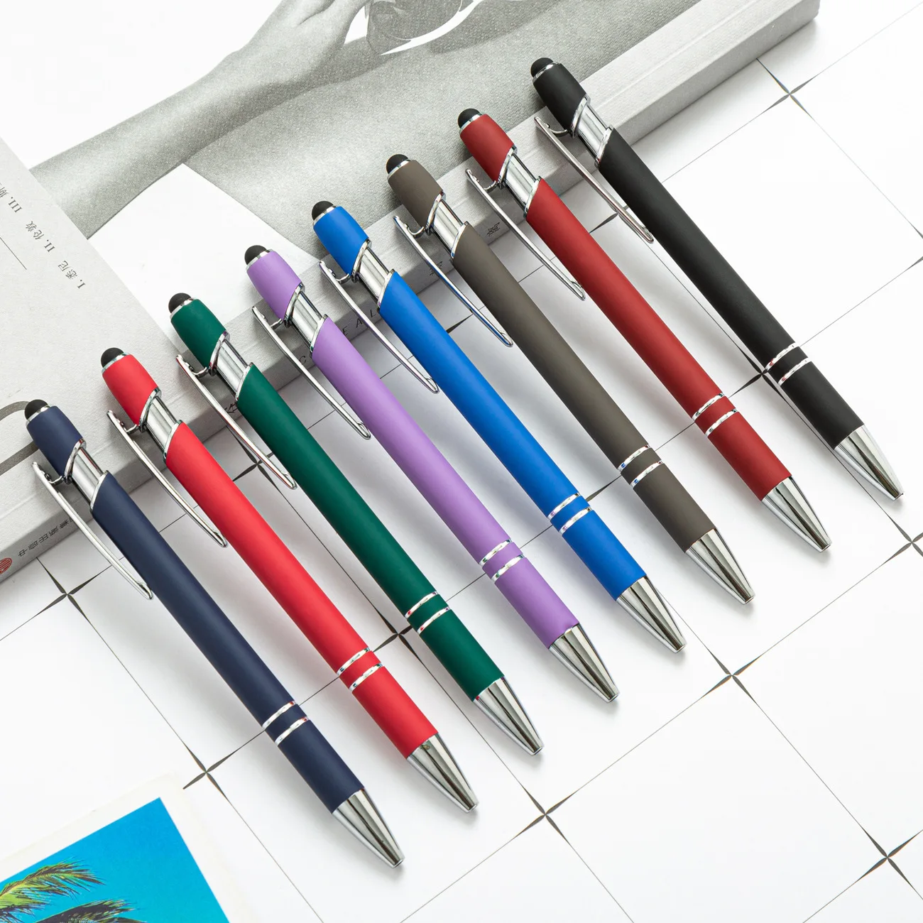 Metal Aluminum Rod Capacitive Handwriting Touch Dual-use Ballpoint Pen School Office Signature Pen Gift