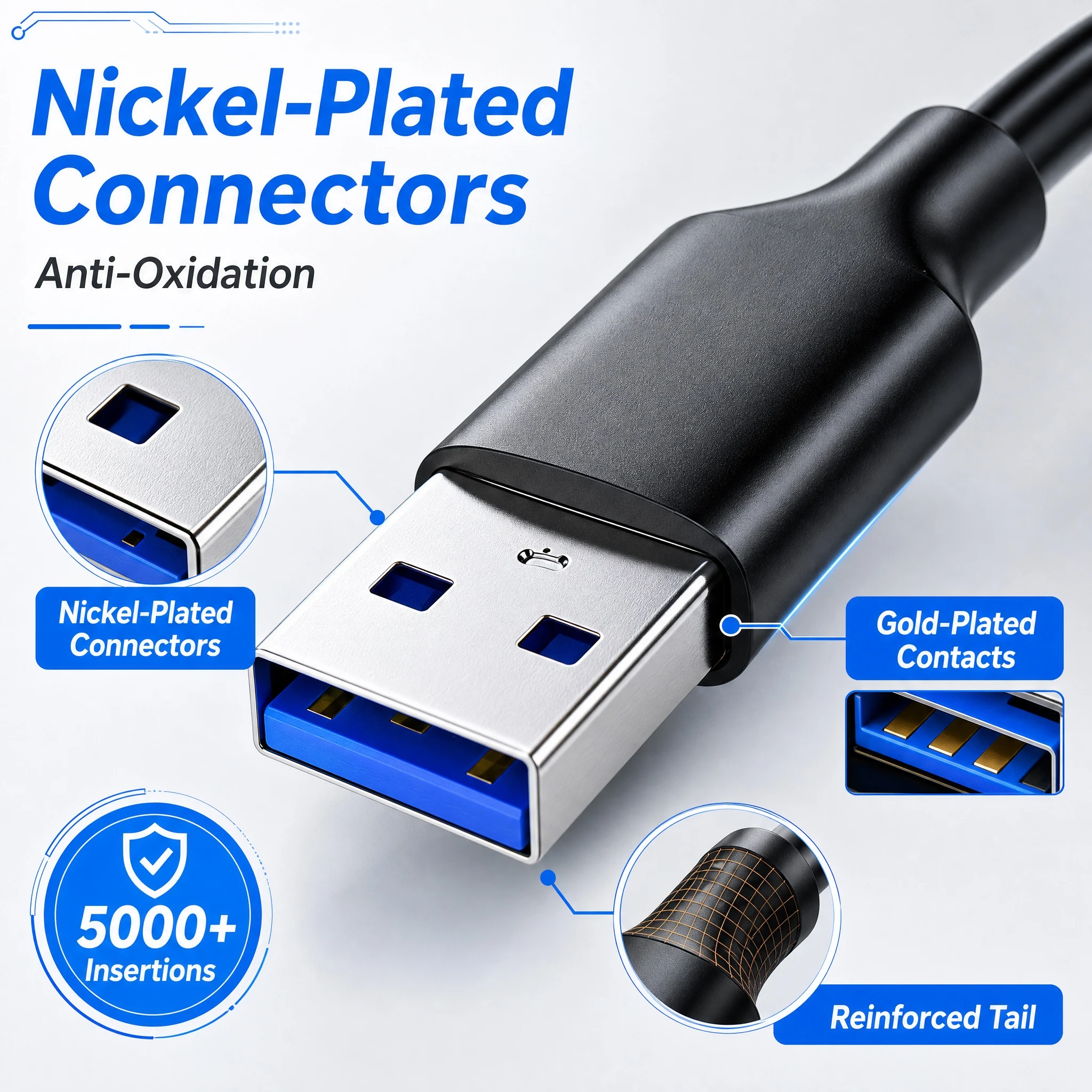 USB 3.0 Extension Cable Male To Female 5Gbps High‑Speed Data Cable for Laptop PC TV Xbox PS Mouse U Disk Hard Drive 0.5‑5M
