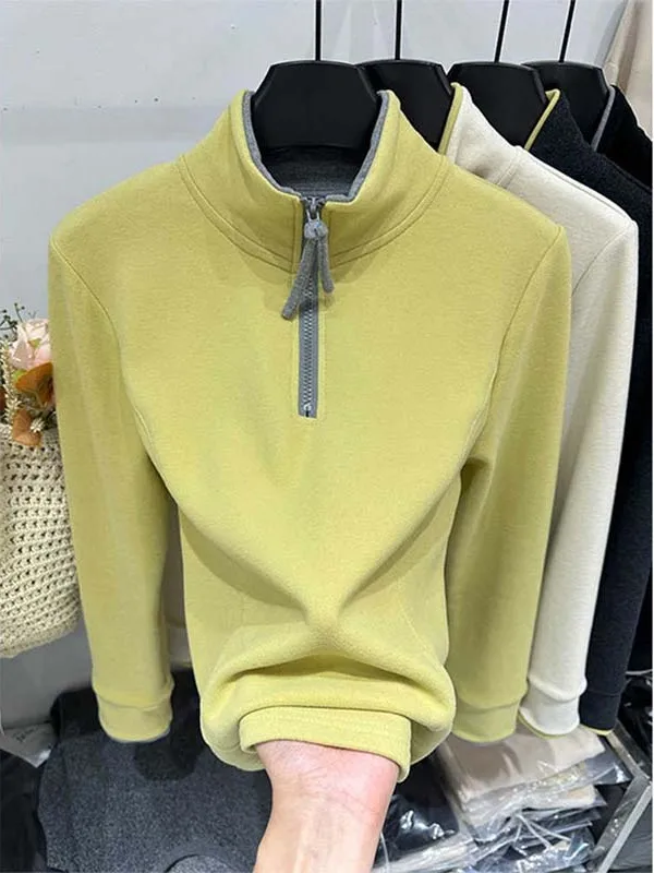 

Loose Women's Hoodie Guangzhou Thirteenth Factory Spring Autumn 2025 Half Zipper Stand Collar Casual Versatile Top Trendy