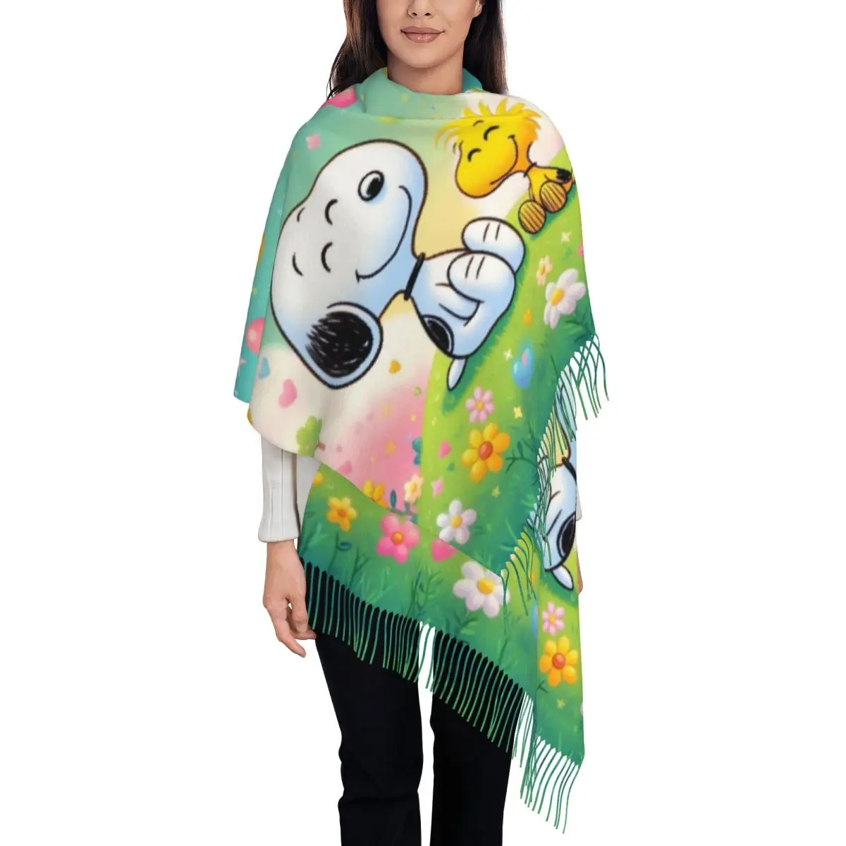 

Custom Print Cartoon Snoopy Scarf Women Men Winter Warm Scarves Shawls Wraps