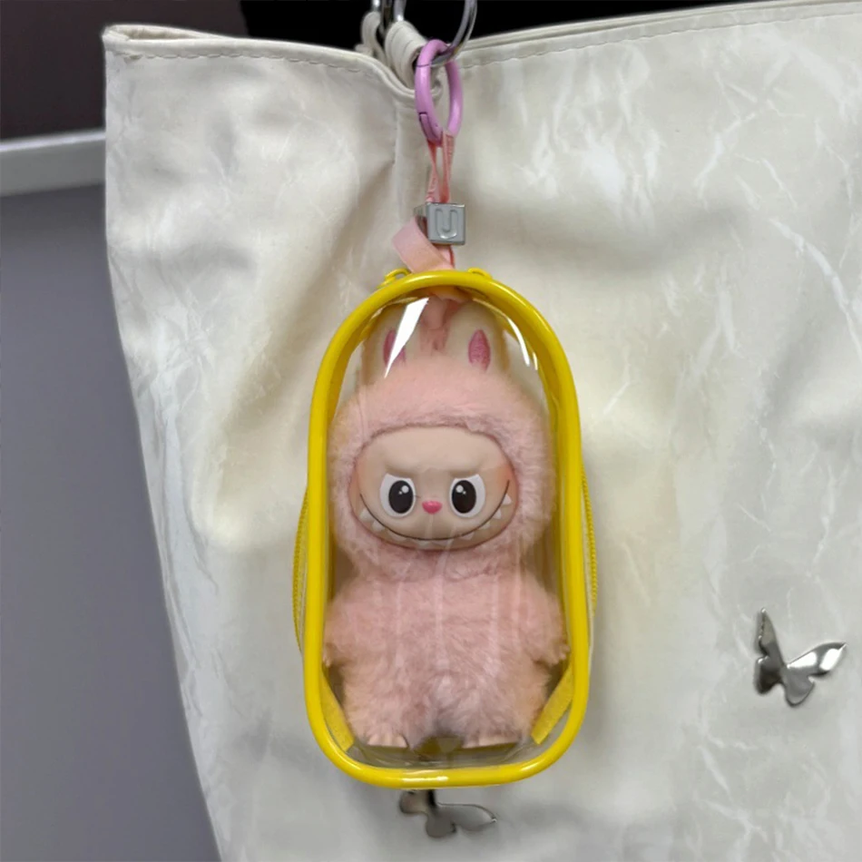Für Mini Labubu Pin Für LoveTransparent Bunte Schutz Fall V4 Puppe Zubehör Plüsch Puppe Display Tasche Outdoor Schlüsselbund Spielzeug – Detail 15