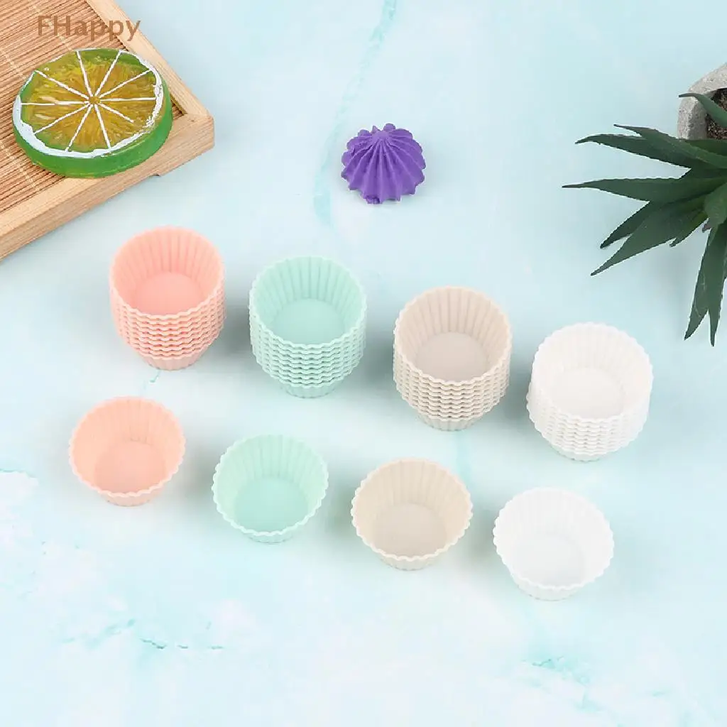 10Pcs/set Silicone Cake Mold Round Shaped Muffin Cup Mini Kitchen Tool DIY Decorating Tools