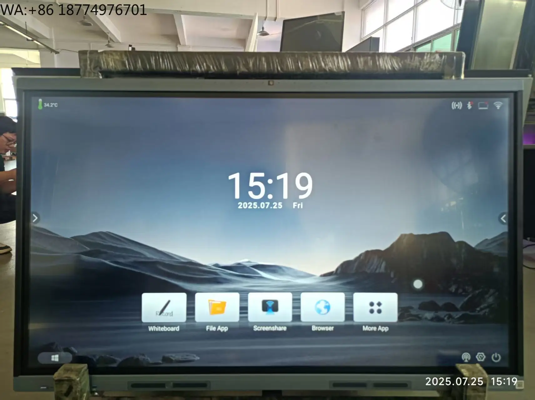 55 Inch Smart Interactive Board 20-Point Touch Screen 4K Resolution Android OS Conference Meeting School Use