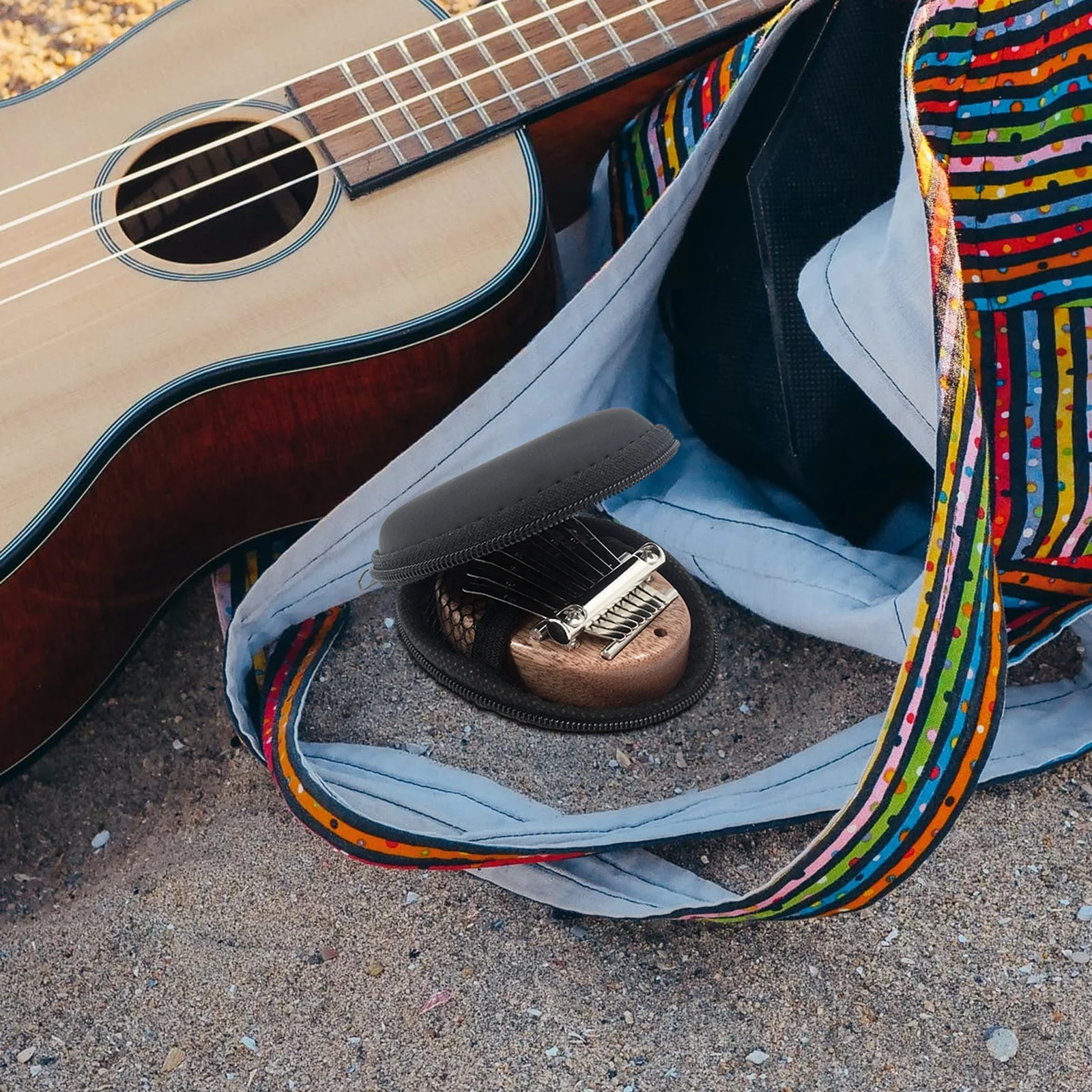 Caja Kalimba Eva negra, funda protectora para Piano pulgar, bolsa de almacenamiento, bolsa de transporte portátil, bolsa Kalimba de 8 teclas