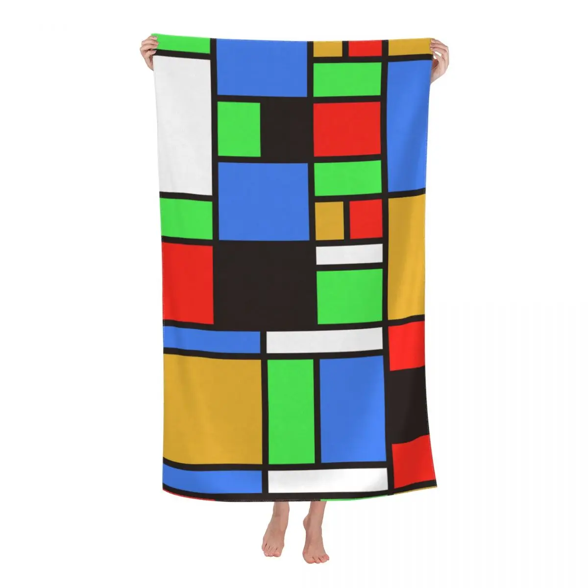 Customized Rubiks Cube Beach Towel Soft Linen Microfiber Bath Towels