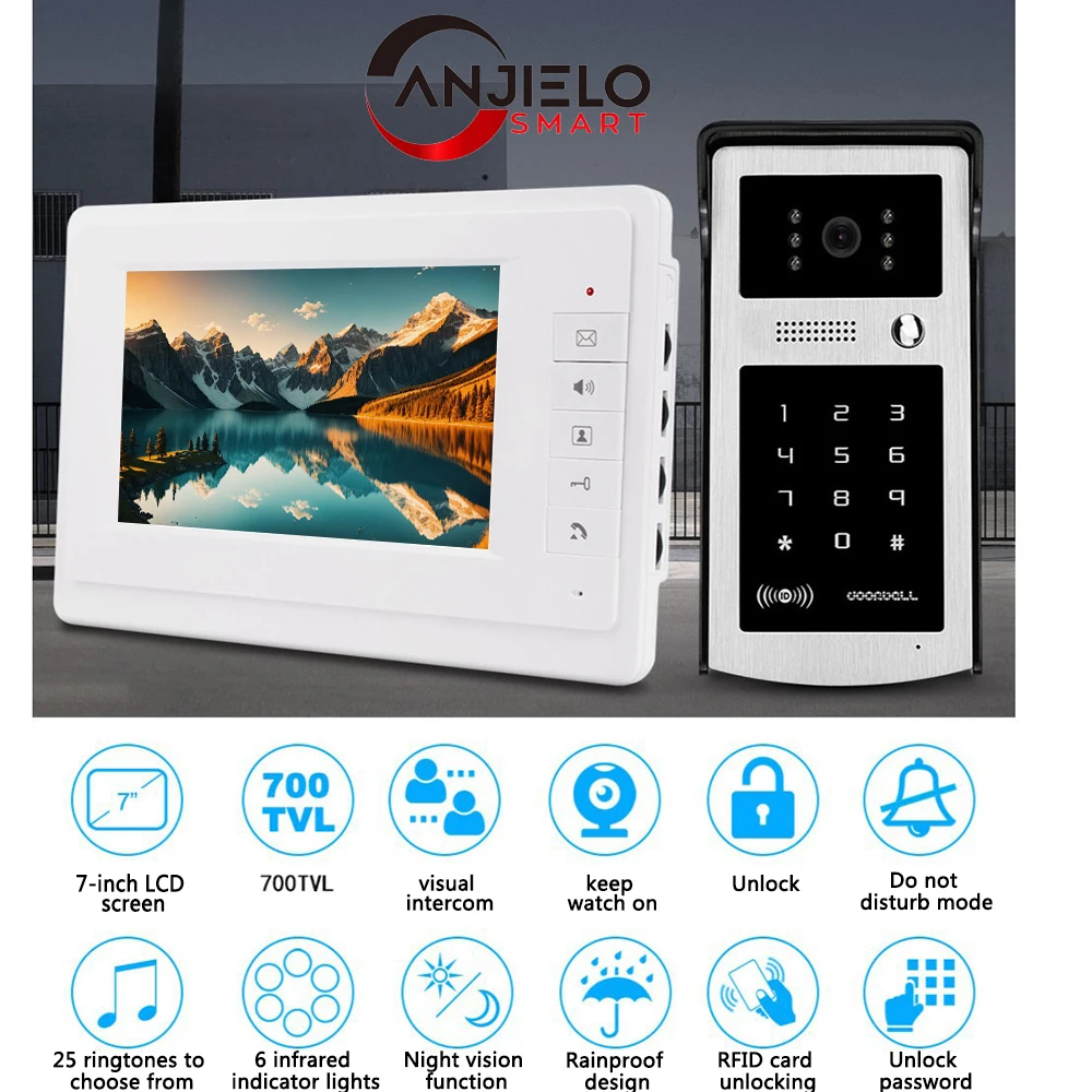 Anjielo graffiti WiFi mobile detection mobile phone remotely unlocks the digital HD visual intercom door.