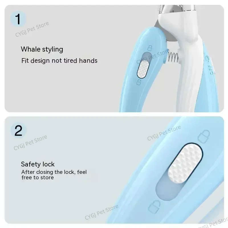 Pet Nail Clippers Dog Cat Nail Trimmer Labor-Saving Nail Clipper Convenient LED Electric Grinder Dog Grooming Supplies