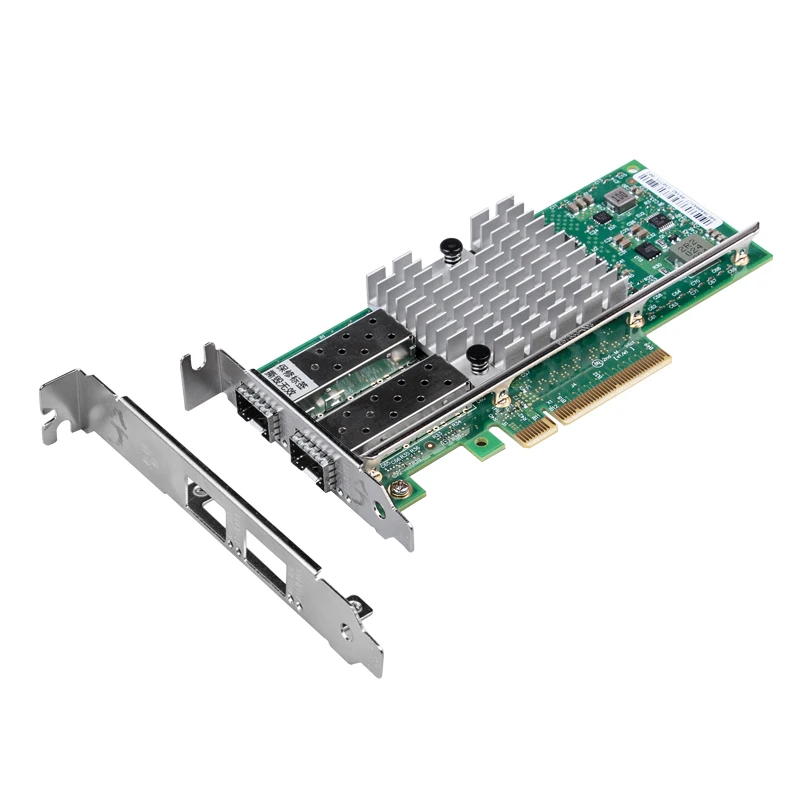 XikeStor 10G Dual 10G SFP+ Network Card Intel X520-DA2 PCIE X8 X16 NIC 1GbE/10GbE Speed PCIE-V2.0(5.0GT/S)