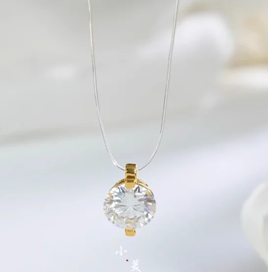 

18k real gold pendants au750 jewelry 1 carat moissanite pendant