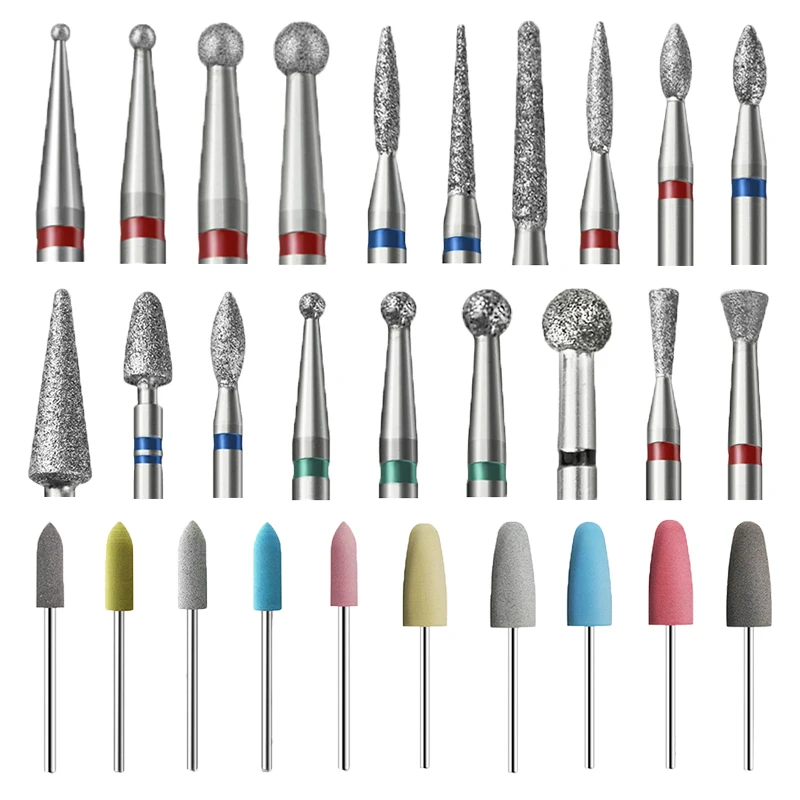 Nail Accessories Rubber Silicone Manicure Drills Bit Rotary Nail Buffer Milling Cutter Burr Ceramic Nail Drill Bit Cutter