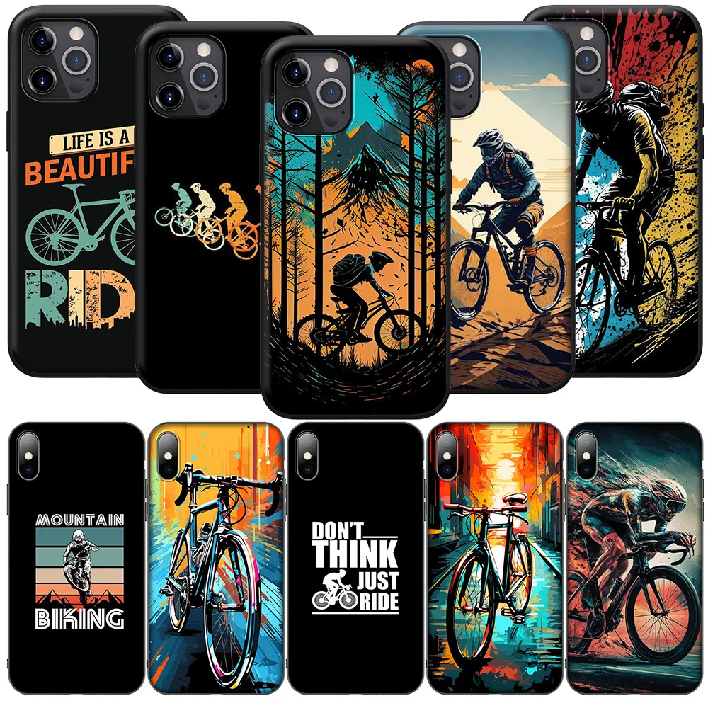 Mountain Bike Cycling art New High-End Soft Case for Huawei Nova 5T 4E 3i 3 2 2i Y6 Y6P Y7 Y9 Honor 20 20s 9X 7C Prime Lite 2019