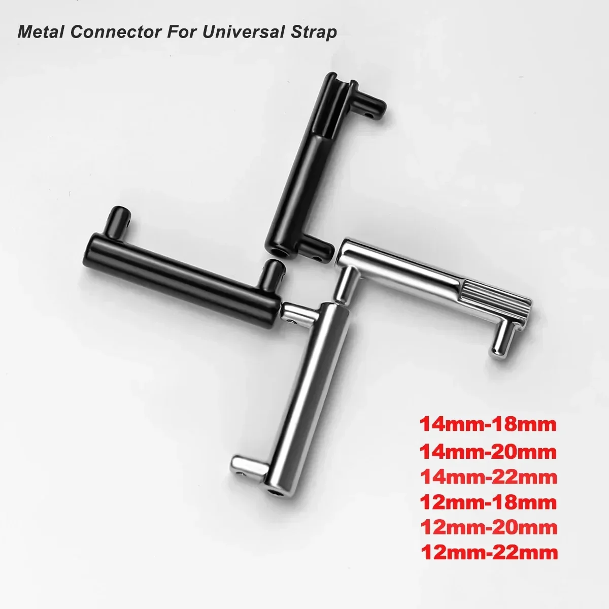 2pcs Metal Connectors 20 22mm 18 To 14mm Stainless Steel Leather WatchBand Adapter Replacement Strap Link Tool Watch Accessories