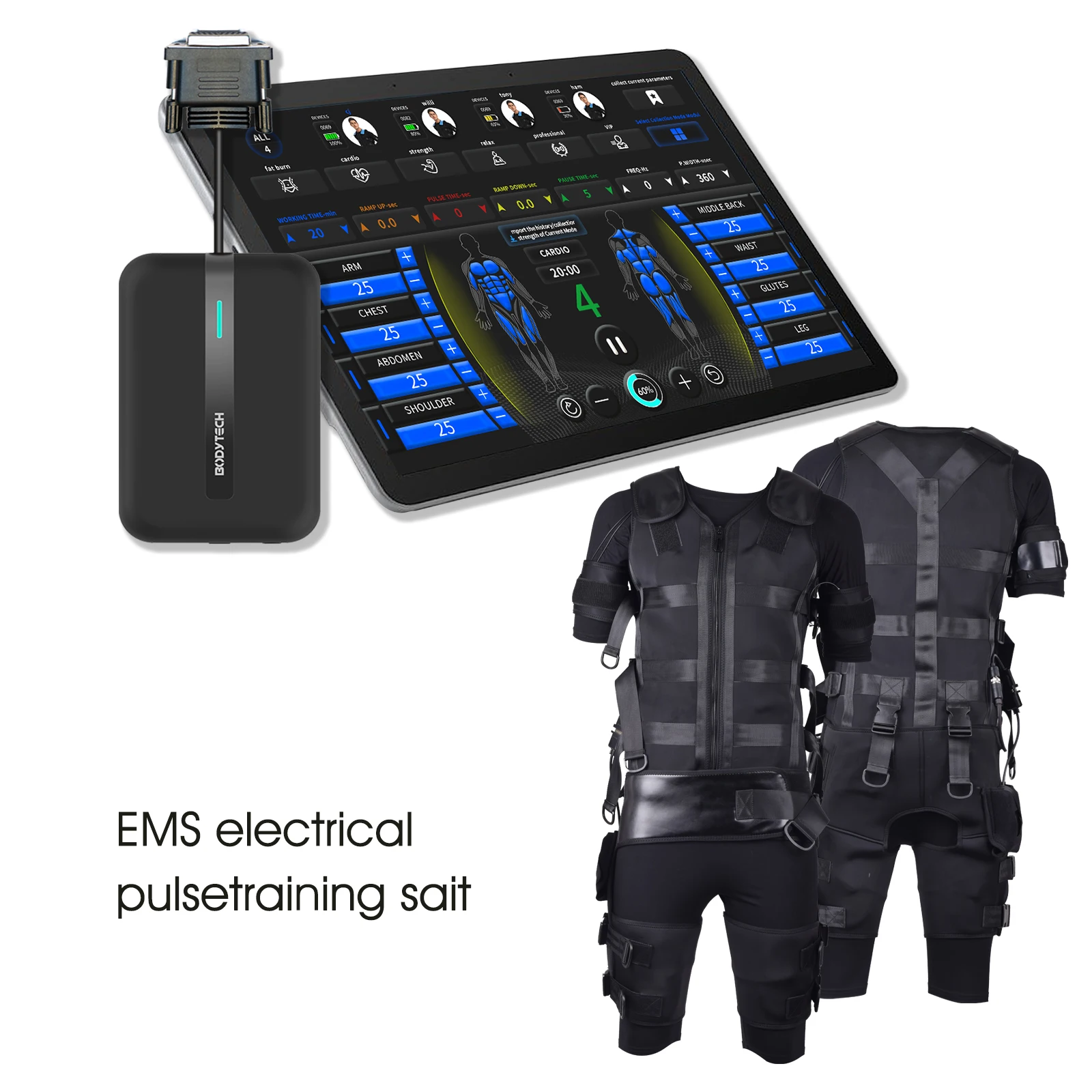 New Smart EMS Suit Set | 1 Controller + 5 Wireless Training Suit | CE/ISO Certified for Gym & Clinic | OEM/ODM Available
