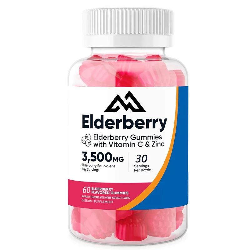 

Elderberry gummies contain vitamin C and zinc, with 60 gummies - gluten free, vegetarian