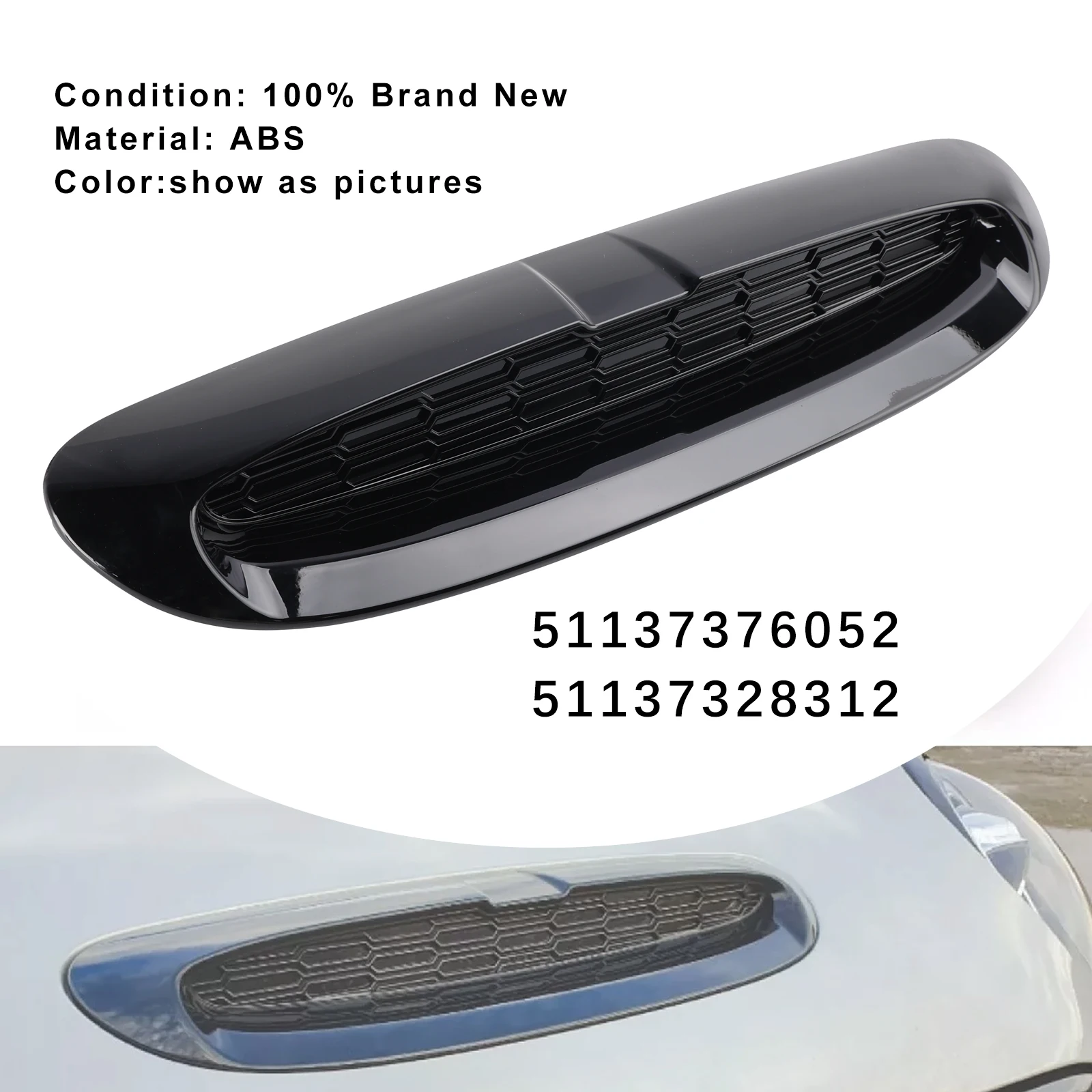 

Artudatech Gloss Black Bonnet Scoop Air Vent Intake For MINI Cooper S/JCW F54 F55 F56 F57
