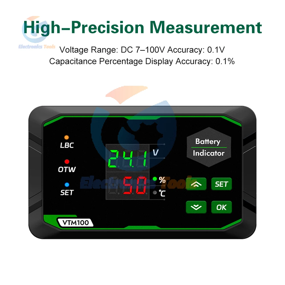 تيار مستمر 7-100 فولت الفولتميتر الرقمي مؤشر قدرة البطارية 12 فولت 24 فولت 36 فولت 48 فولت 60 فولت الجهد الطاقة متر حمض ليثيوم الحديد جهاز اختبار بطارية #3