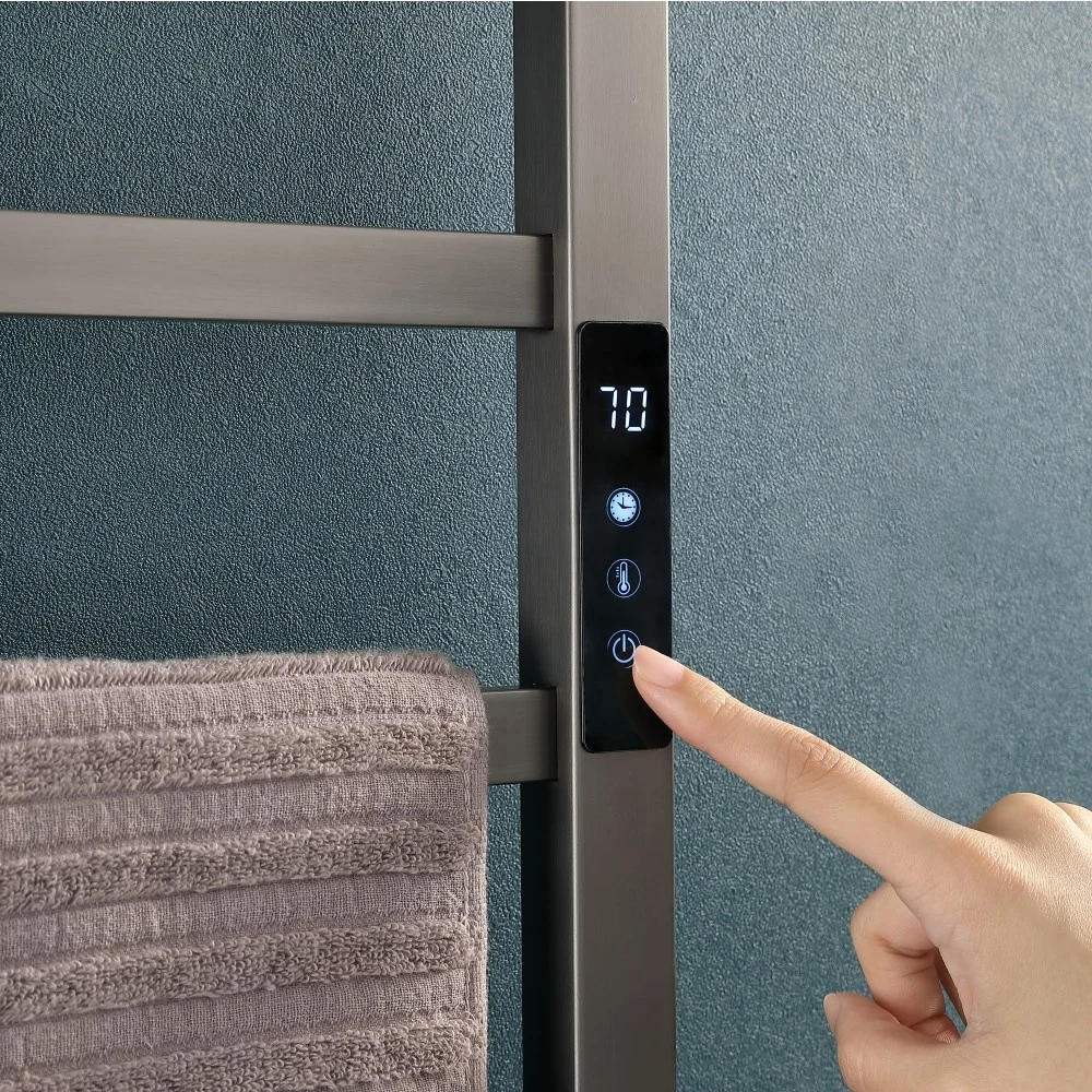 Bathroom Accessories Towel Rack Stainless Steel Electric Drying Warmer Wall Mounted Waterproof Digital Laundry Towel Rack