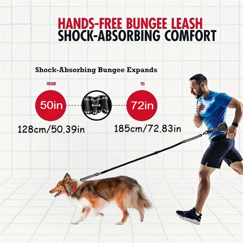 Handsfree hundkoppel med midjebälte och reflexdetaljer_voghion.com