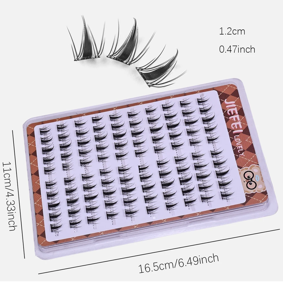 Clusters autoadhesivos DIY, 10 filas por caja, pestañas seccionadas estilo manga sin pegamento, look natural 4