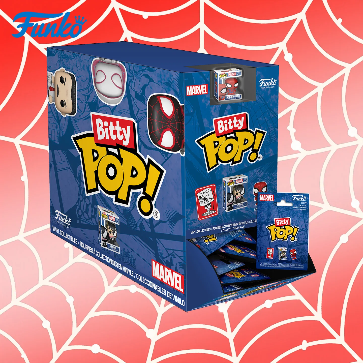 Funko Pop Mystery Bitty Pop! Spider-Man Marvel Miles Peter Parker Peripheral Figurines Blind Box Toys for Boys Gift Collectible