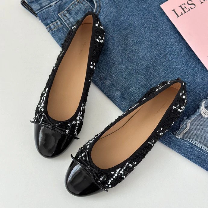 

Женский Dancing oes с круглым носком на низком каблуке из мягкой натуральной овчины Dancing oes с узлом Single oes Незрывная весна 2024