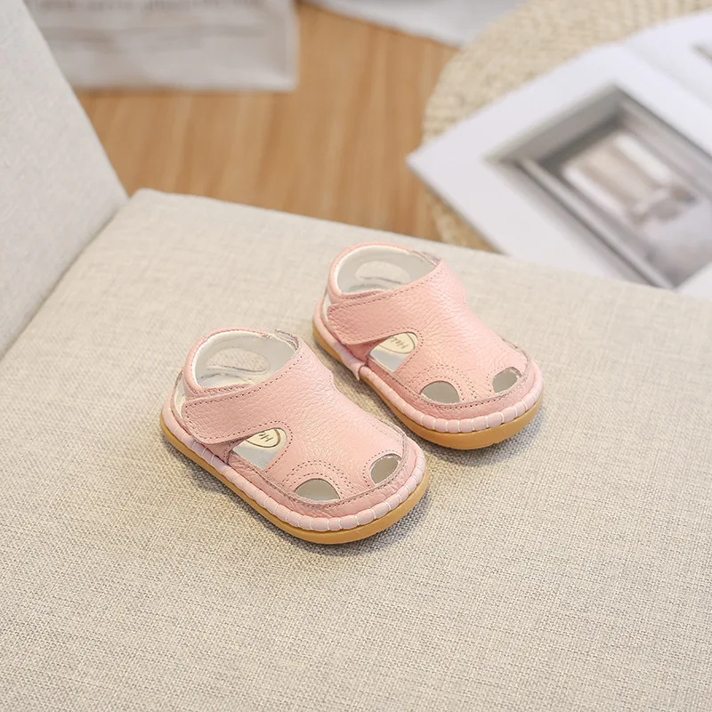 Summer Infant Baby Girls Boys Anti-collision Toddler Shoes Soft Bottom Genuine Leather Kids Children Beach