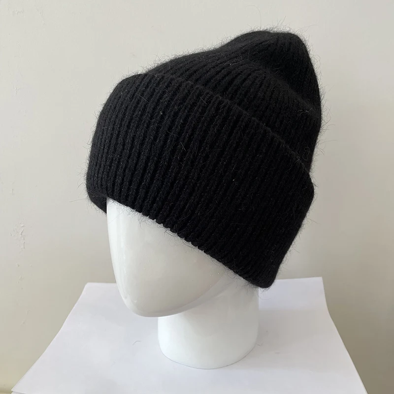 

Hat Women Beanie Winter Angora Knit Warm Accessory For Autumn Cold Weather Skiing Sports Outdoor Hike Climb