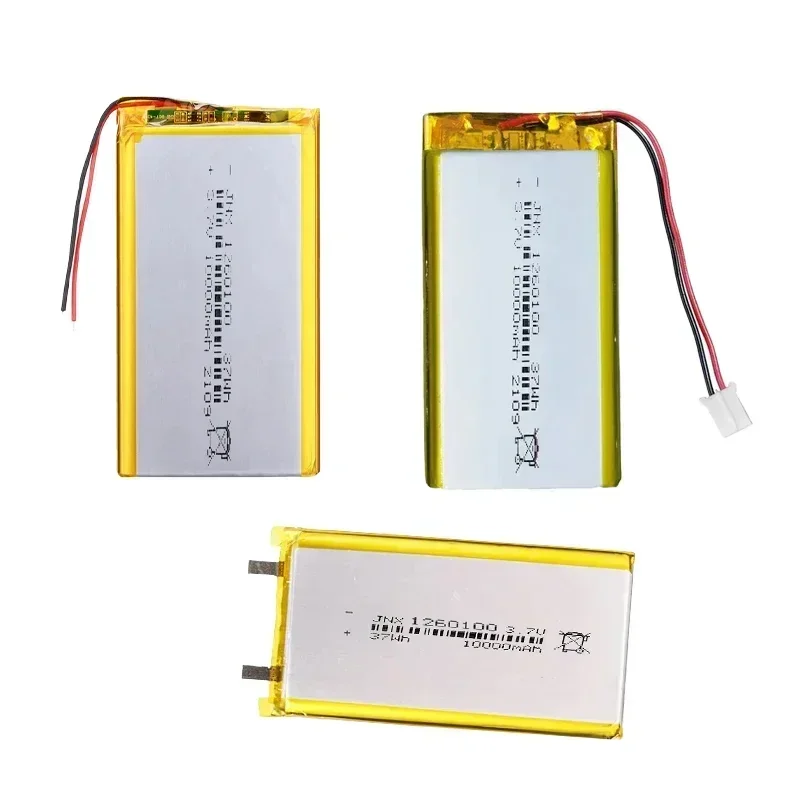 3.7V 10000mAh 1260100 Lithium Polymer Li-Po Li Ion Rechargeable Battery Lipo Cells for Electrograph PDA Portable Speaker Toy