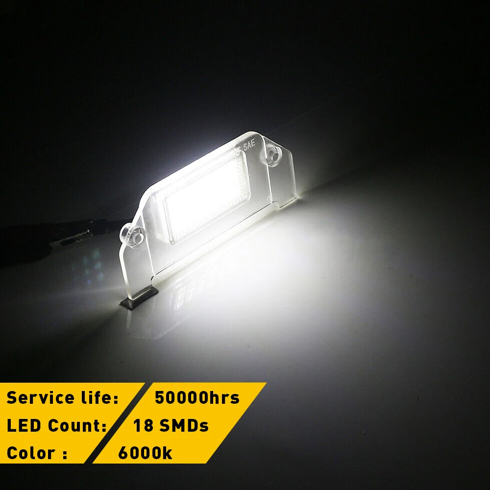 2Pcs Car LED Number License Plate Light Lamp Assembly Replacement For Chrysler 300 300C 300S 2005-2014 Chrysler Sebrin 2007-2010