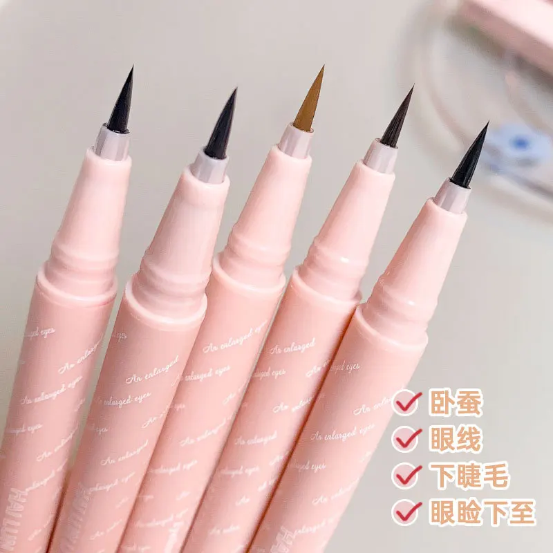 Color Liquid Eyeliner Non-smudging Waterproof Perspiration Lasting Set Eye Makeup Eyeliner Lying Silkworm Pen Wholesale