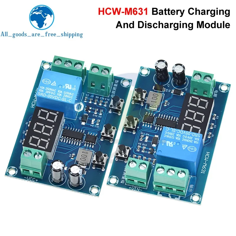 HCW-M63 Battery Charge Discharge Module DC 6-40V Integrated Voltmeter Undervoltage Overvoltage Protection Timing Discharge Board