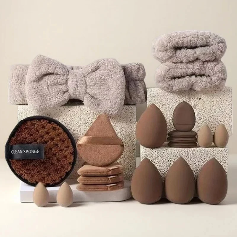Kit de esponjas de maquiagem, 20 peças, esponjas de beleza, blender, triangel, mini esponjas de maquiagem para base líquida, corretivo, creme
