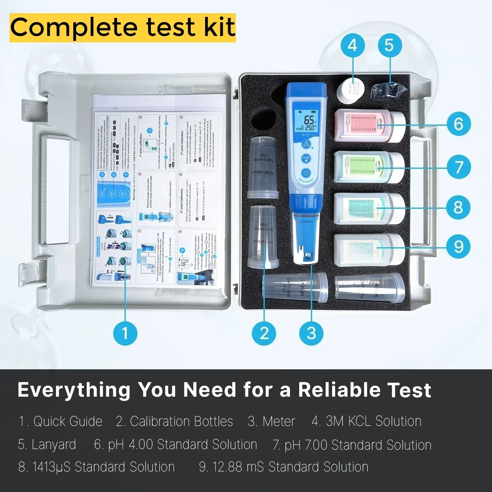 2026 NEW High Quality Pen Type Multi-Parameter Water Analyzer Test PH/EC/TDS/Salinity Meter With Combined PH/EC Sensor