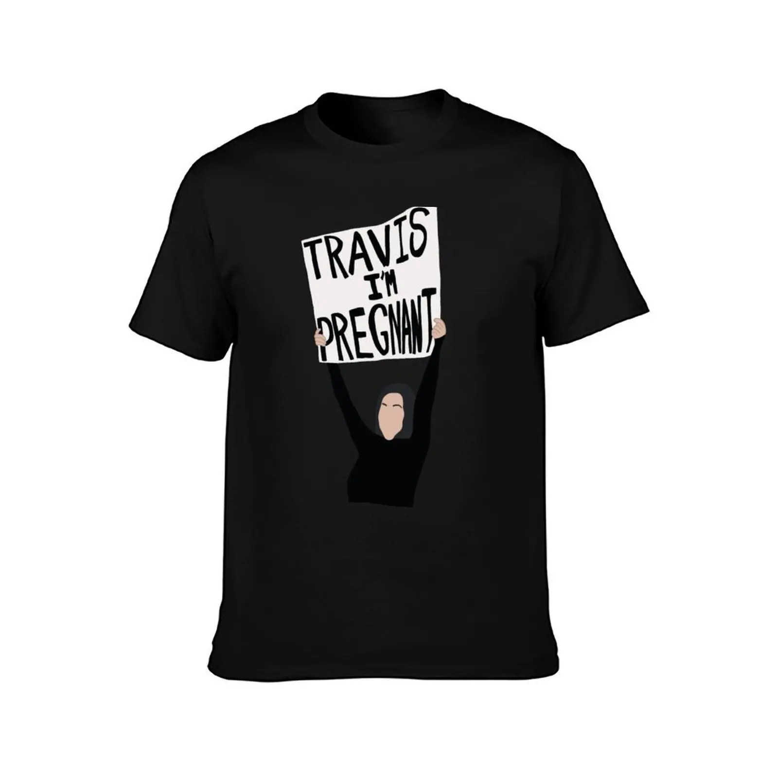 Travis I'm Pregnant T-Shirt Summer Casual Cotton Tee Oversized Streetwear Tops Vintage Graphic Print Loose Fit Short Sleeve