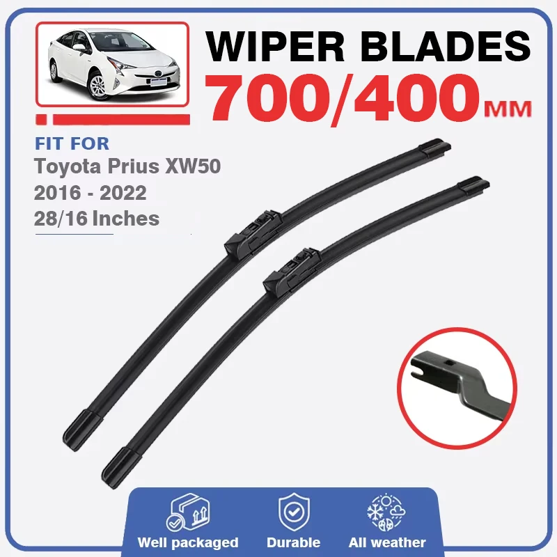 Front Rear Wiper Blades Set For Toyota Prius XW50 50 2016 - 2022 Windshield Windscreen Car Accessories 2017 2018 2019 2020 2021