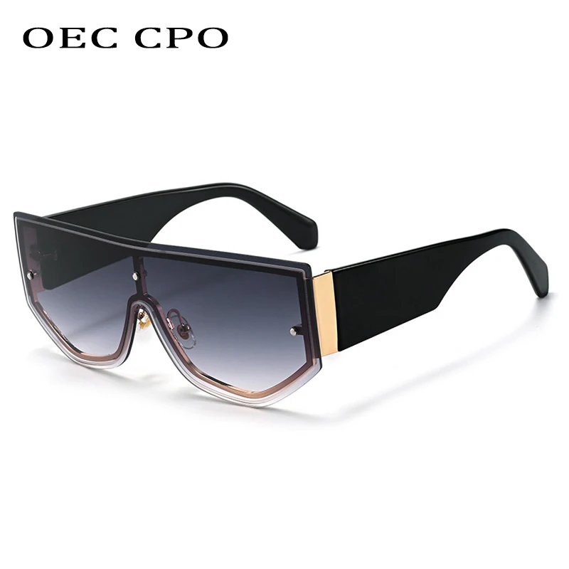 

OEC CPO Unique One Piece Sunglasses Women Oversized Square Fashion Sunglasses For Men Shades UV400 Punk Glasses Female Eyewear