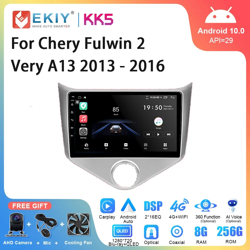 

EKIY KK5 Car Radio Android 10 For Chery Fulwin 2 Very A13 2013 - 2016 Multimedia Video Player Navigation Stereo GPS Wireles Unit