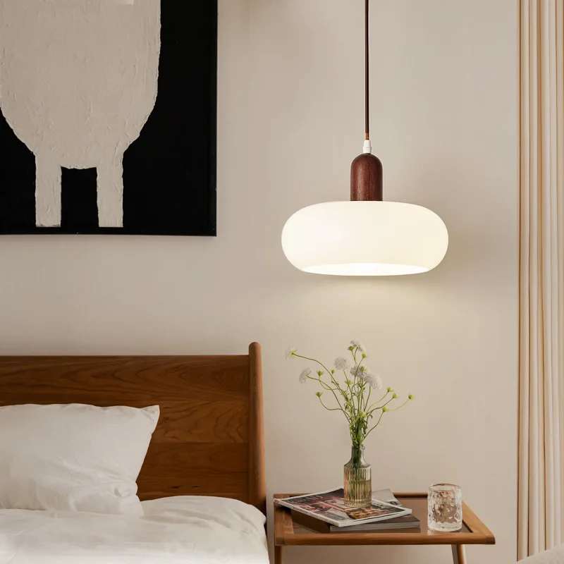 

Nordic cream windshield Japanese creative restaurant light Bar chandelier Modern simple bedroom bedside lamp room decor