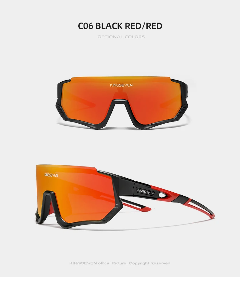KINGSEVEN Fahrrad-Sonnenbrille für Herren und Damen, MTB-Fahrradbrille, UV400, polarisiert, Angelschutz, photochrome Fahrradbrille – Detail 15