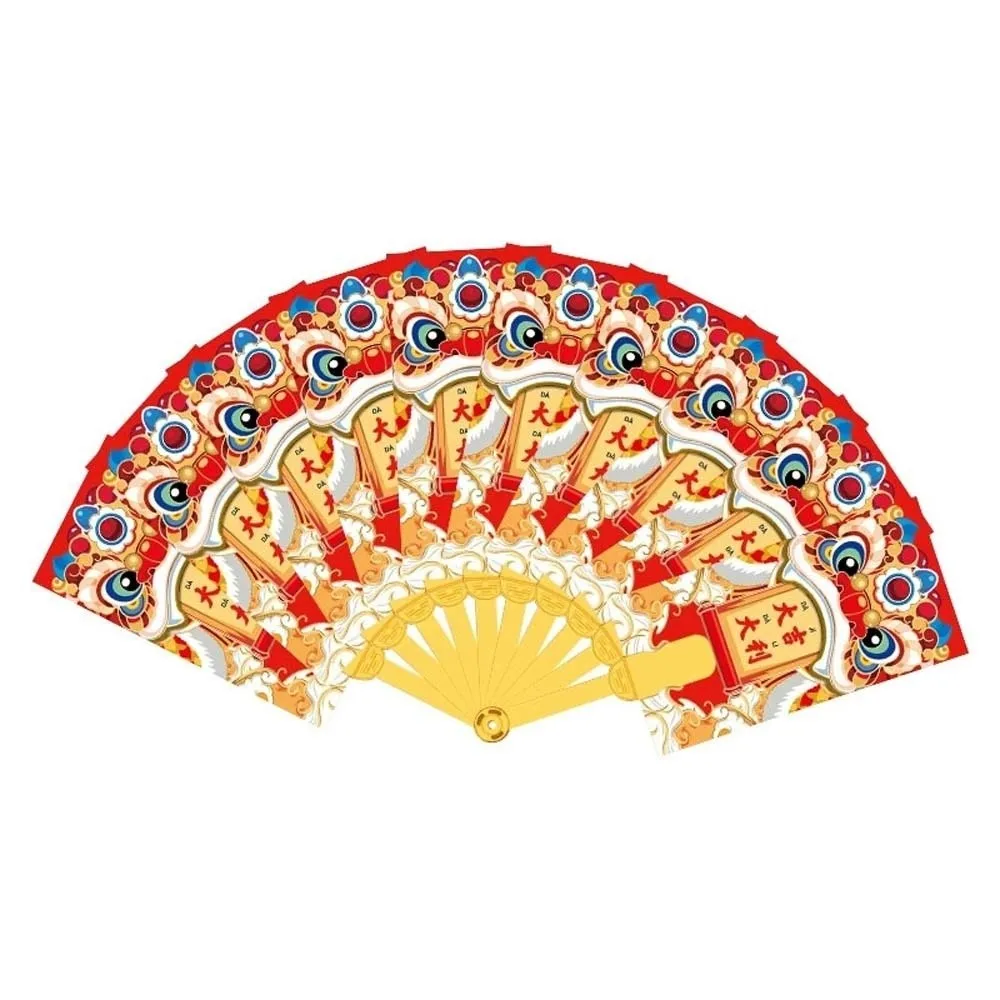 

Traditional Fan Design Red Envelope with Chinese Knot 10 Cards Spring Festival Red Wallet Blessing Bonus Lucky Money Packet