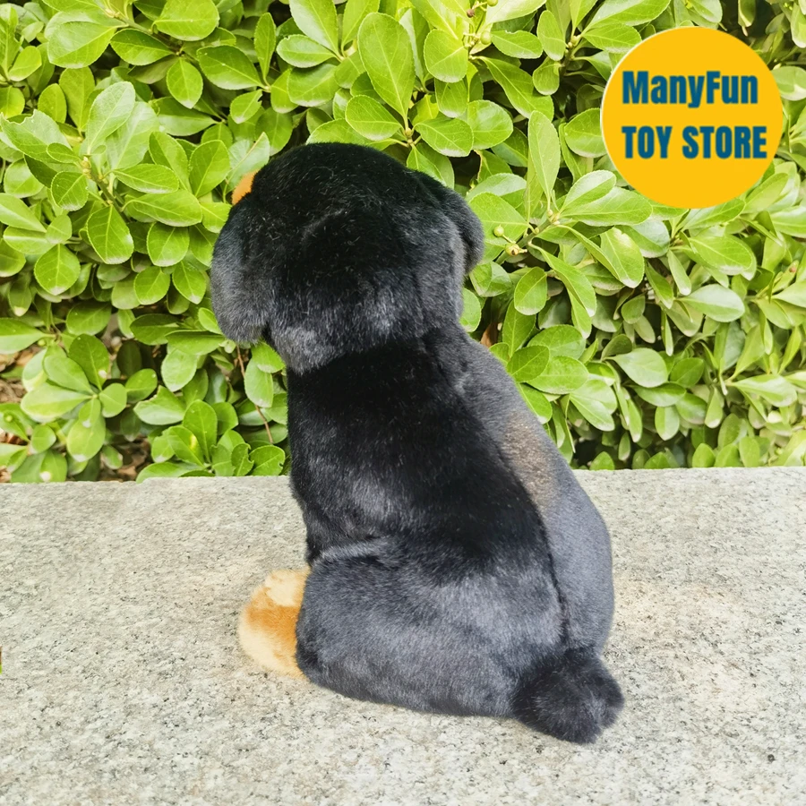 Realistic ROTTWEILER High Fidelity Cute Plushie Guard Dog Plush Toys Lifelike Animals Simulation Stuffed Doll Toy Gifts For Kids