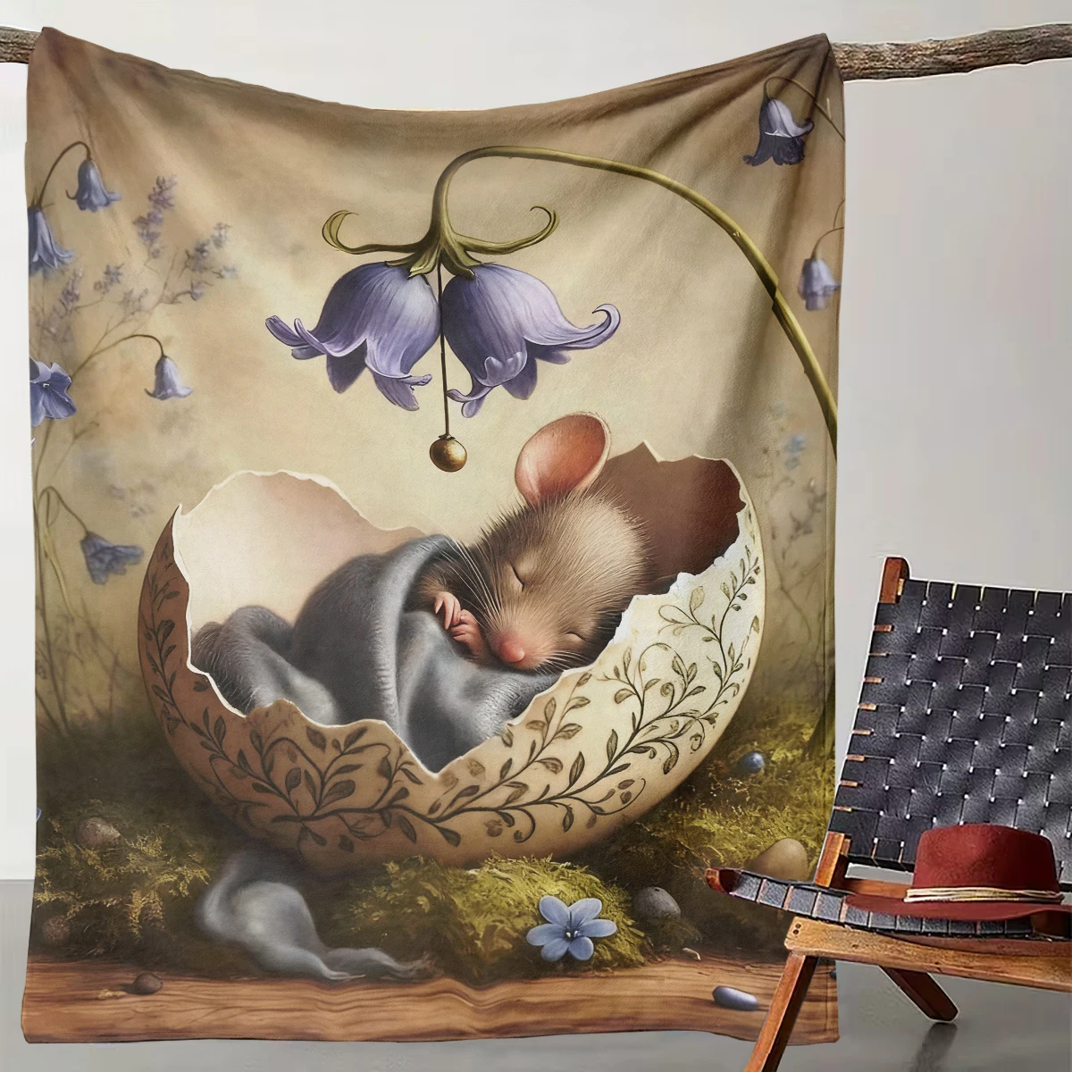 

1 Piece of Cute Eggshell Cradle Mouse Blanket Healing Cute Animal Flannel Blanket