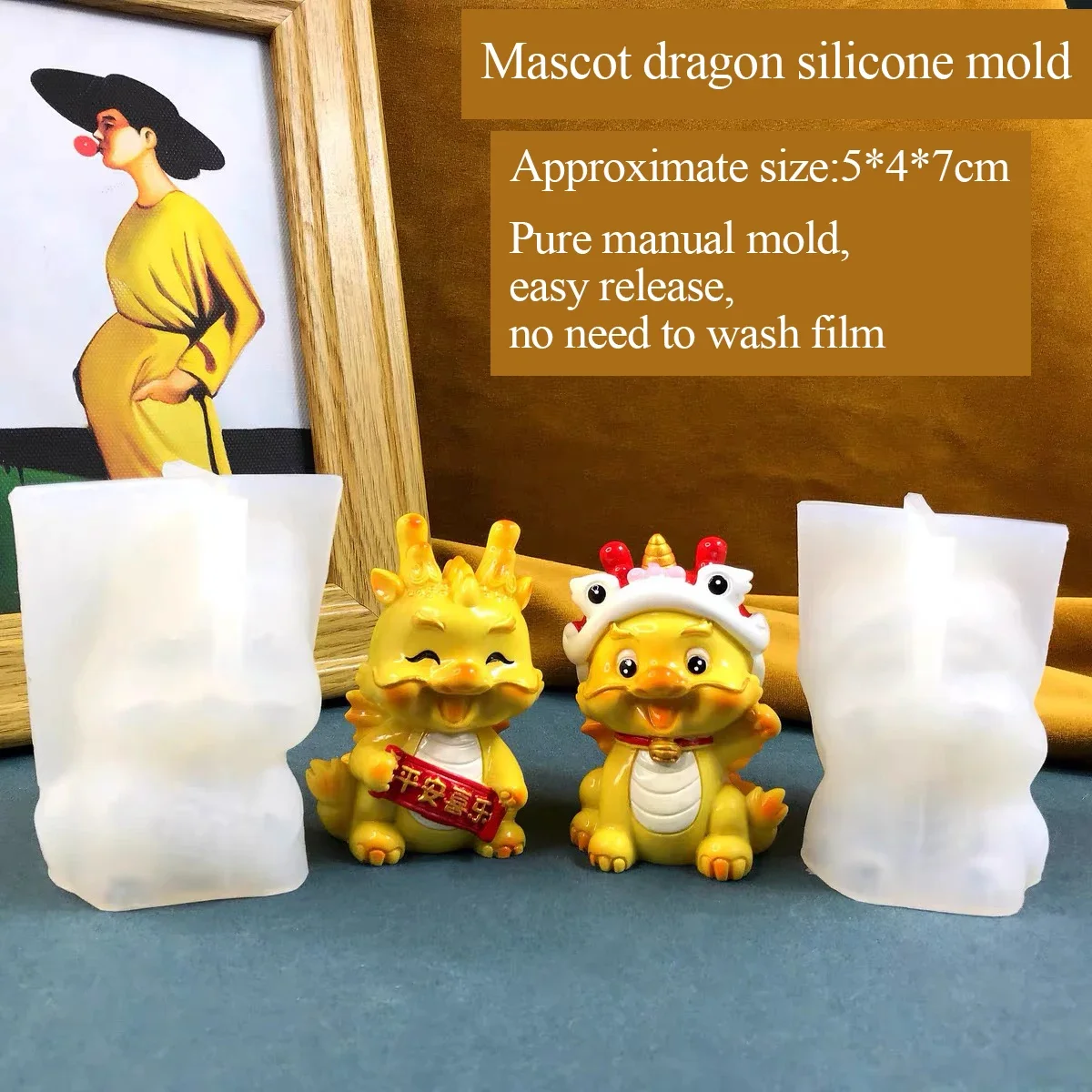 Dragon Mold for the Year of the Dragon, Cute, Year of the Dragon, Mascot Series, Happy Dragon, Dragon Lion, Fu word, Lantern, Mo
