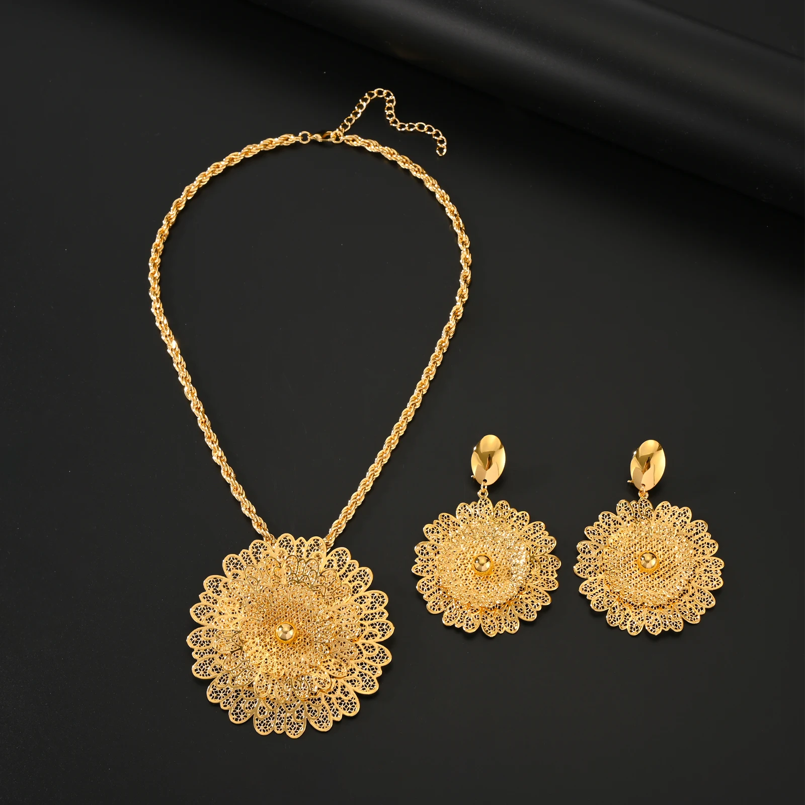 Dubai Fashion Woman Two-piece Set Long Luxury Woman Long Necklace Long Necklace Party Accessories Christmas Gift