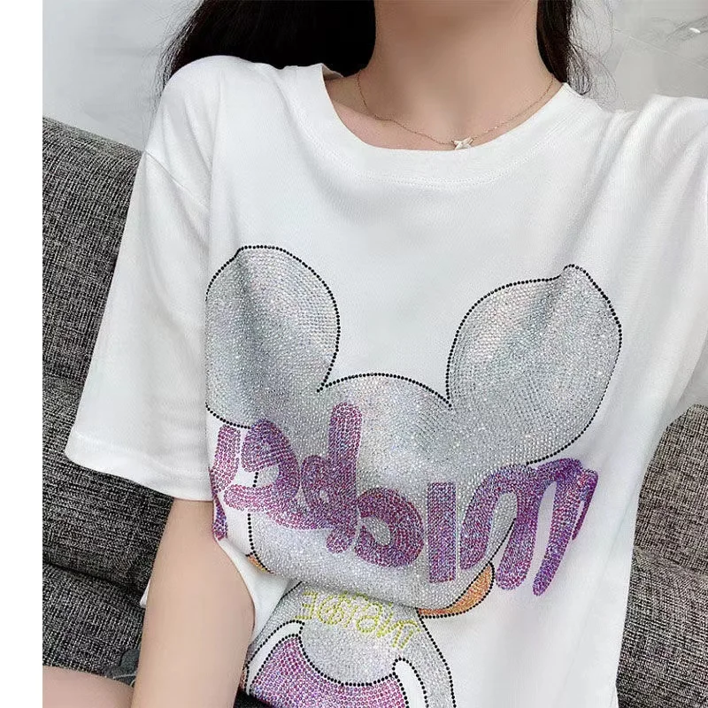 Women Brand Female Girl T Shirt Tops mickey fashion Designer Tshirt Summer Cartoon Short sleeve  T-Shirt korean popular clothes