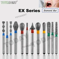 Fresas de diamante Dental tipo EX, fresas de odontología FG, fresas de pulido de 1,6mm para pieza de mano de alta velocidad, herramientas de dentista, 10 unidades por paquete